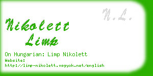 nikolett limp business card